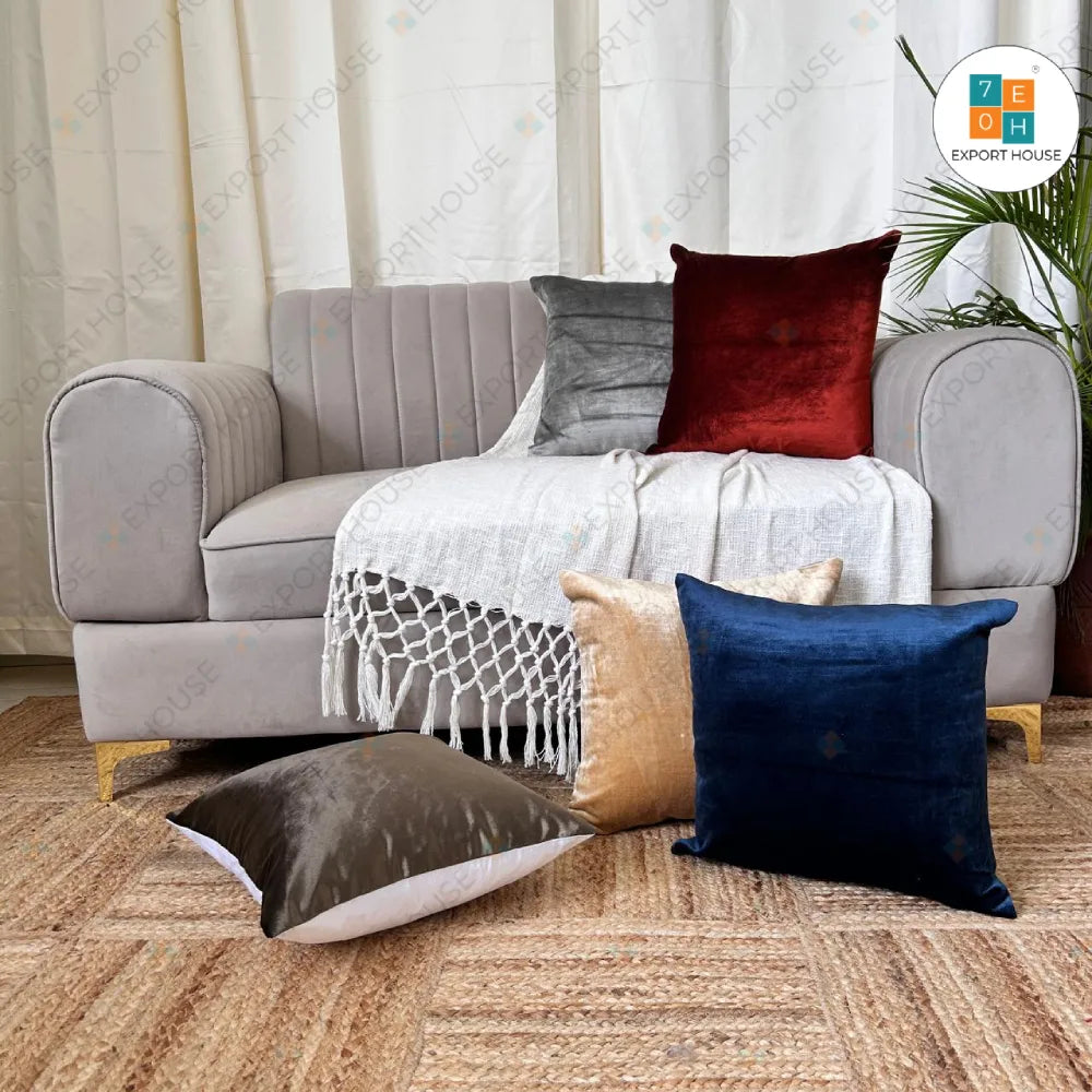 Cotton Plain Cushion Cover - Surplus set of 5, Size:40cm X 40cm (16" X 16")