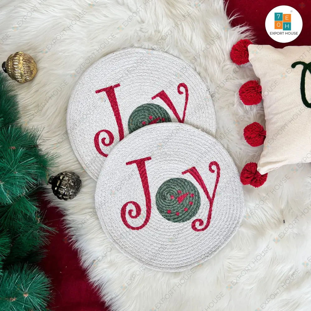 Christmas Themed Cotton Table Placemat, Size:35cm (14")