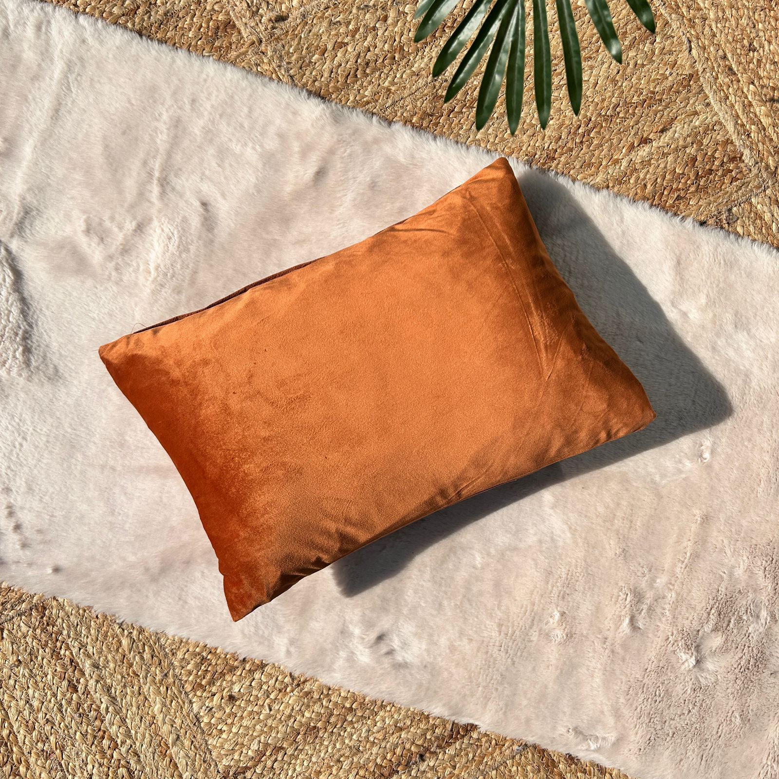 Export House Velvet Plain Lumbar Cover - Size:33cm X 48cm (13" X 18")