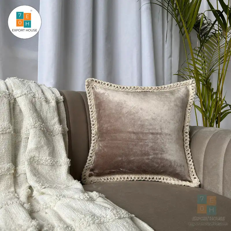 Export House Velvet Plain Cushion Cover -  Size:40cm X 40cm (16" X 16")