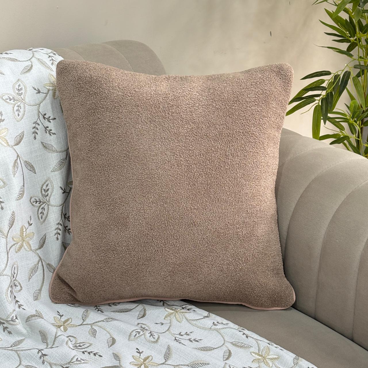 Solid Reversible Boucle Cushion Cover