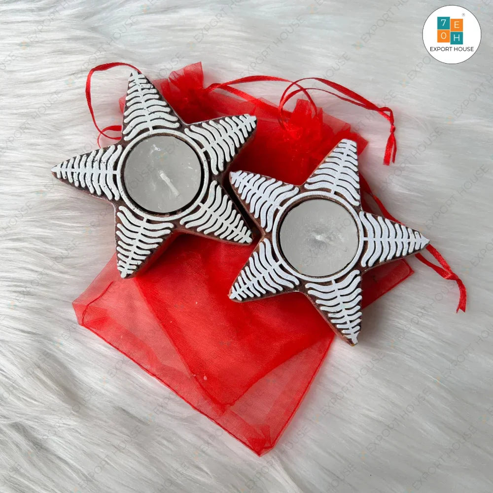 Christmas Themed Wooden Wooden Candle, Size:10cm (4")