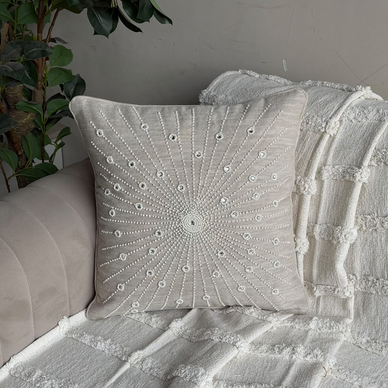 Beadwork Cushion Cover
