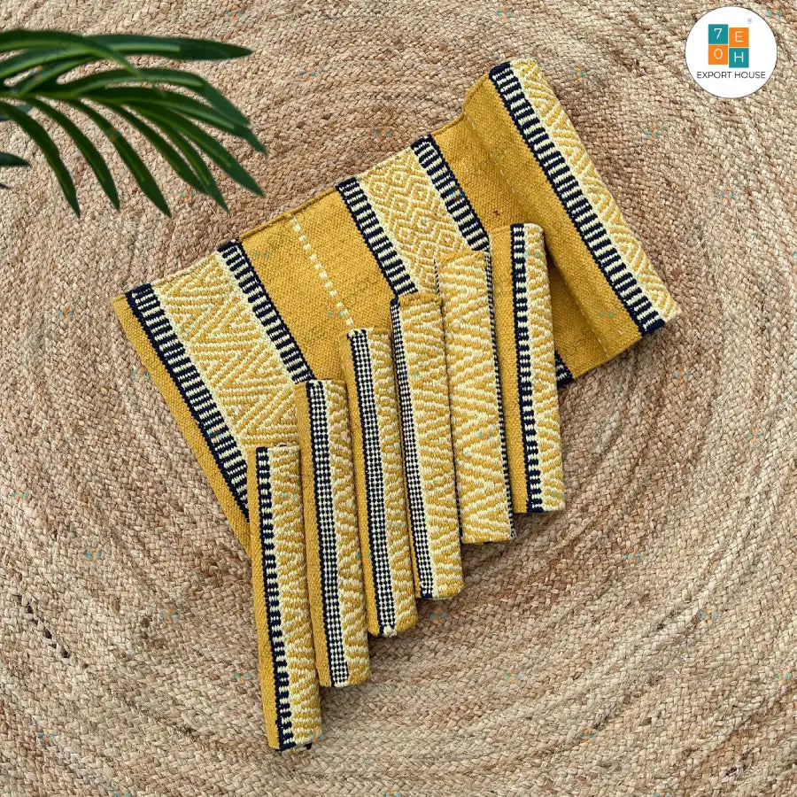 Cotton Boho Table Runner with Mats, Size:30cm x 182cm (12" x 72")