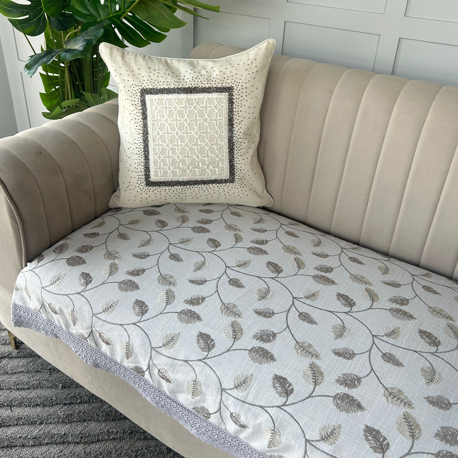 Anti Skid Embroidered Premium Sofa Cover