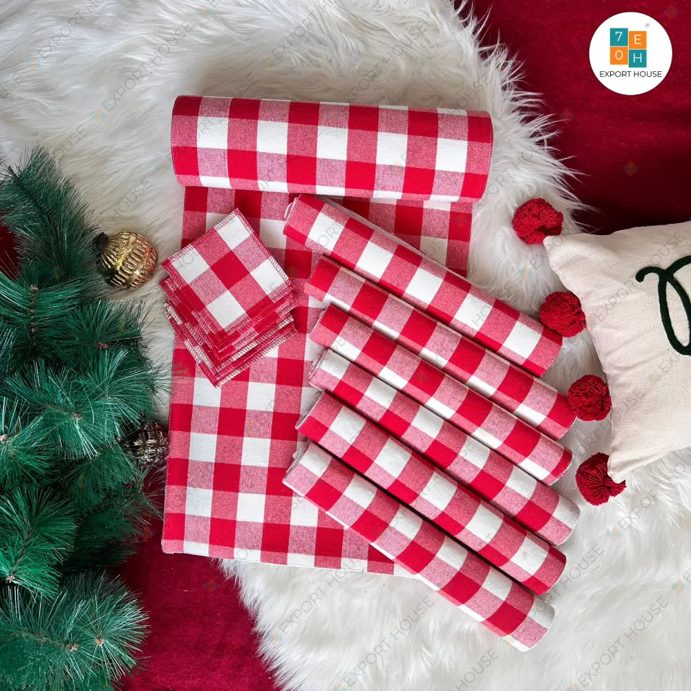 Christmas Themed Table Runner with Mats