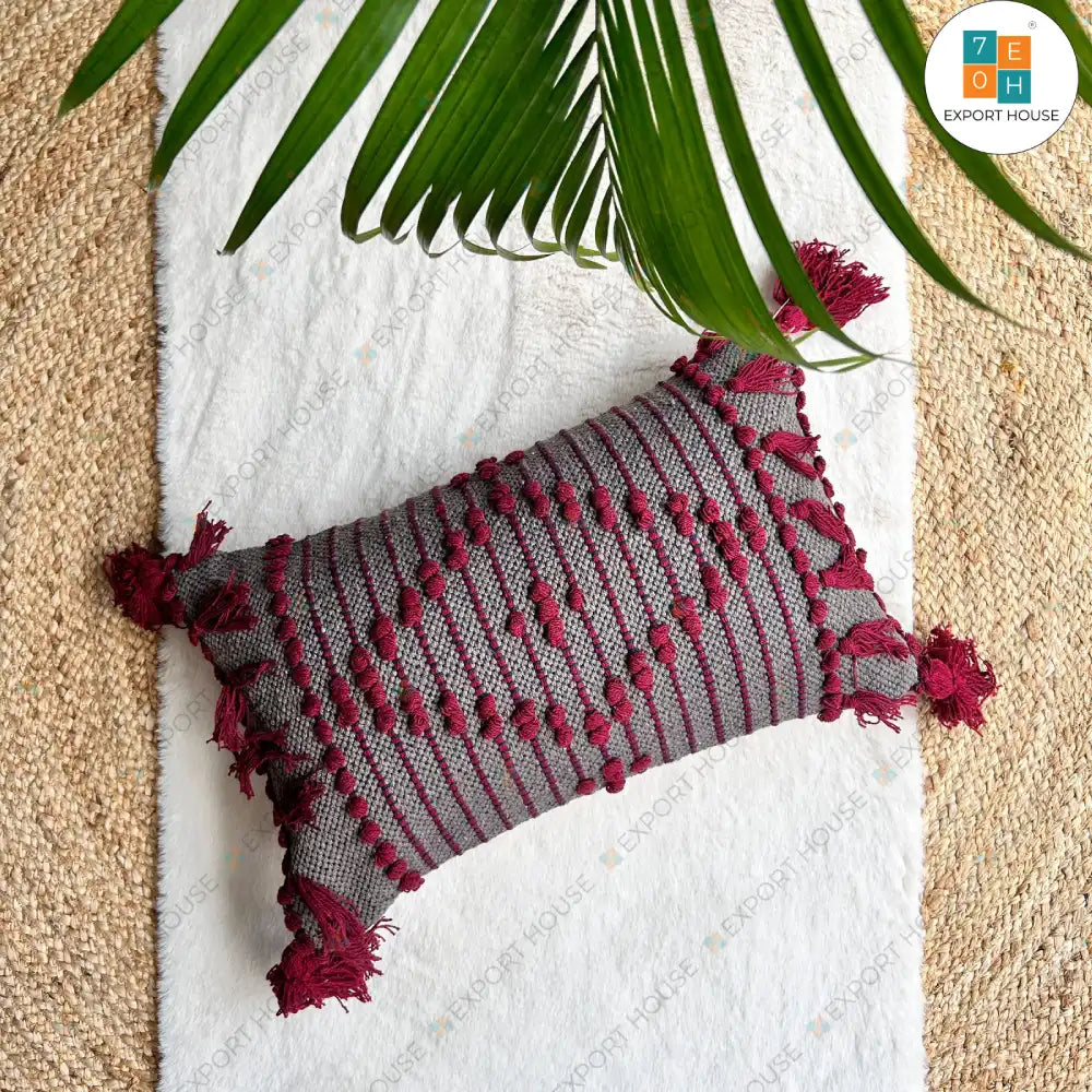 Export House Cotton Boho Lumbar Cover - Size:30cm X 50cm (12" X 20")