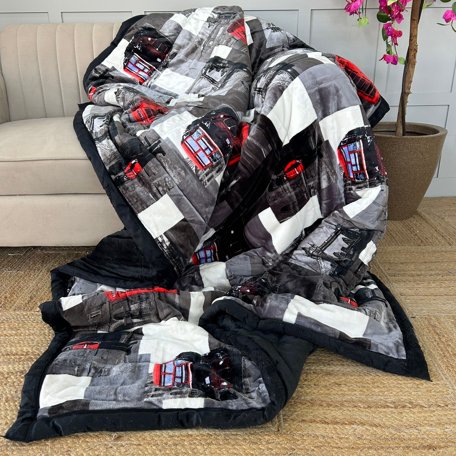 Velvet Chevron Printed Quilt – Available in Single & Double Bed | Export House