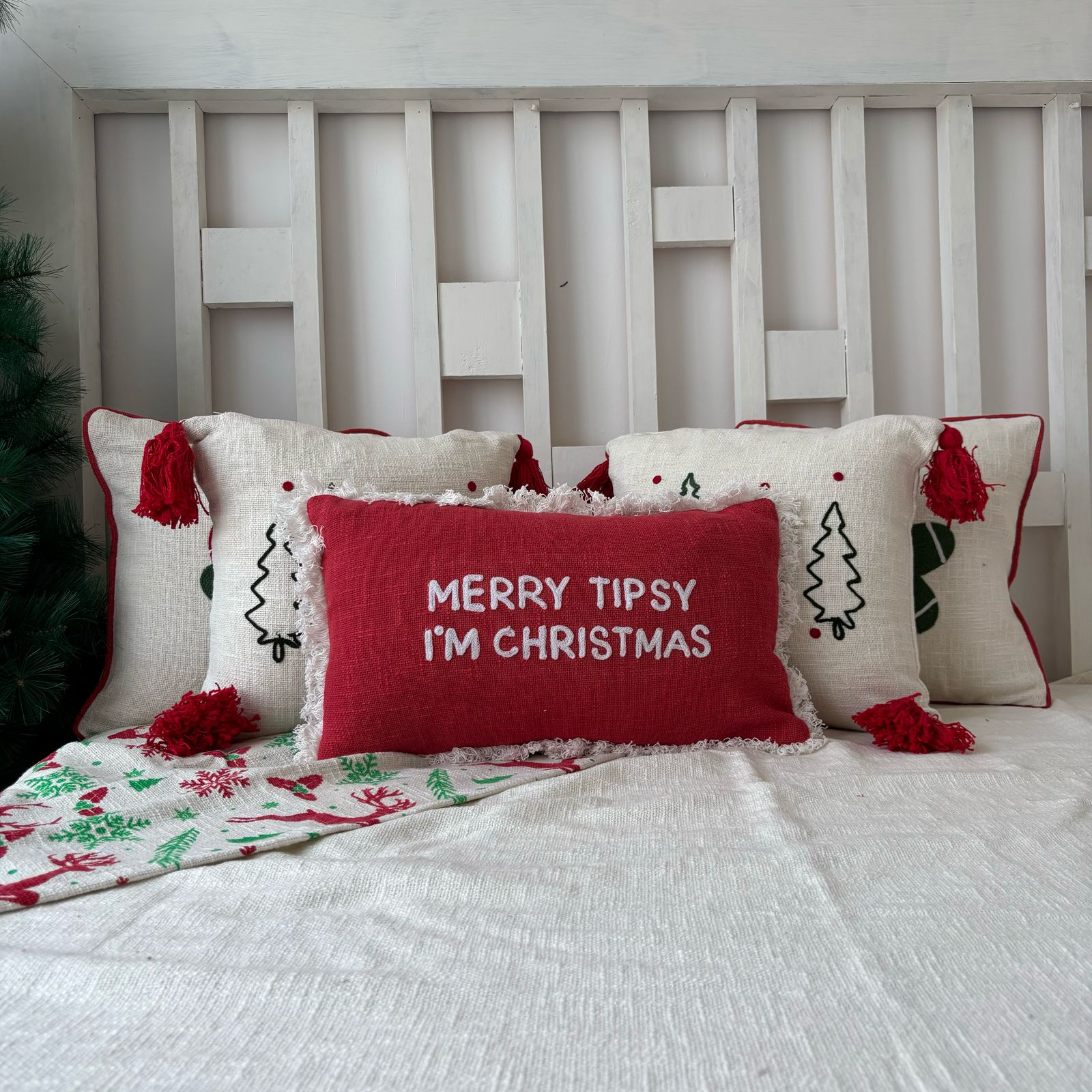 Cotton Embroidered Cushion Cover, 40cm X 40cm (16" X 16")