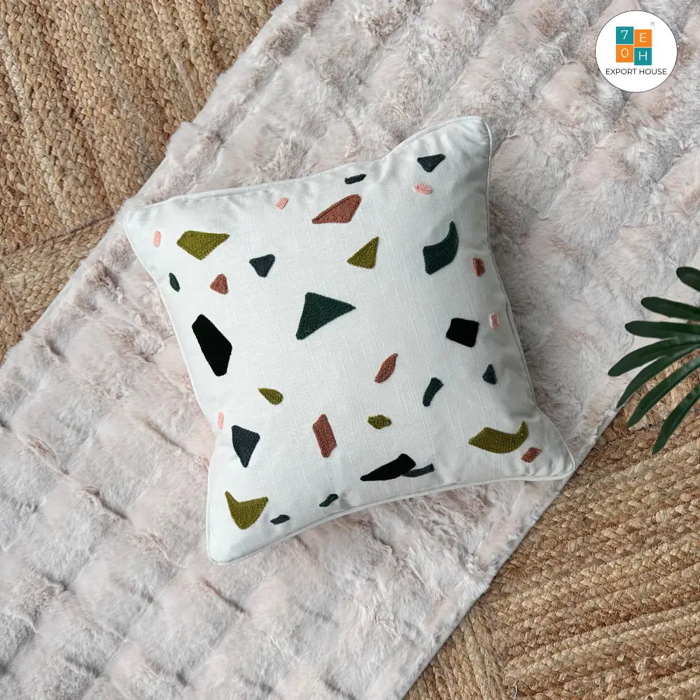 Embroidered Cushion Cover, 40cm X 40cm (16" X 16")