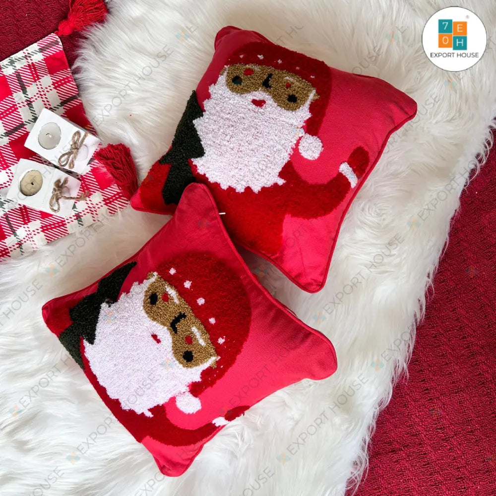 Christmas Themed Tufted Cushion Cover, Size:40cm X 40cm (16" X 16")