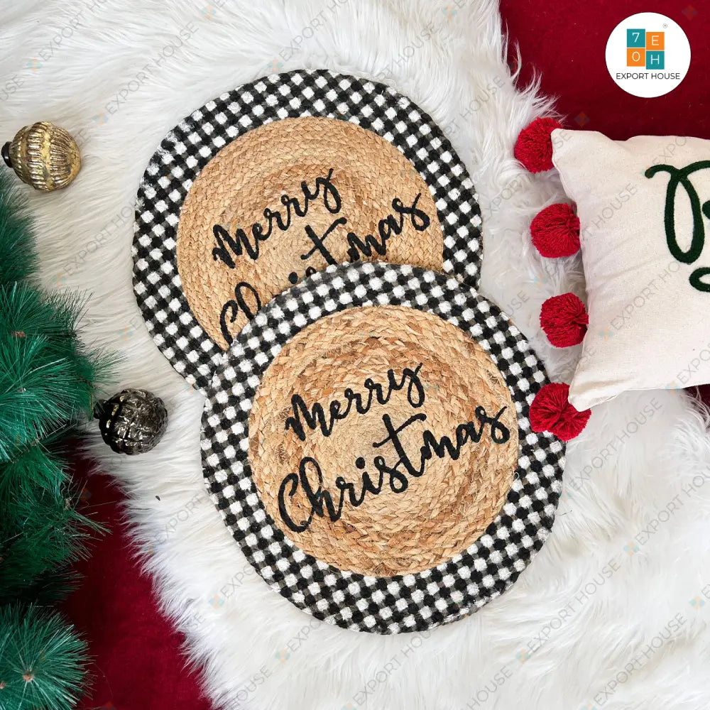Christmas Themed Cotton Table Placemat, Size:35cm (14")