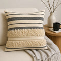 Monochrome boho stripe - Premium Cushion Cover