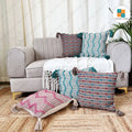 Cotton Boho Cushion Cover - Surplus set of 5, Size:40cm X 40cm (16" X 16")