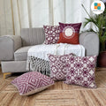 Cotton Printed Cushion Cover - Surplus set of 5, Size:40cm X 40cm (16" X 16")