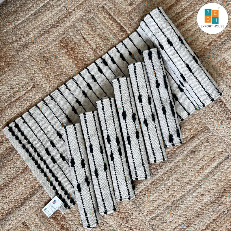 Cotton Boho Table Runner with Mats, Size:30cm x 182cm (12" x 72")