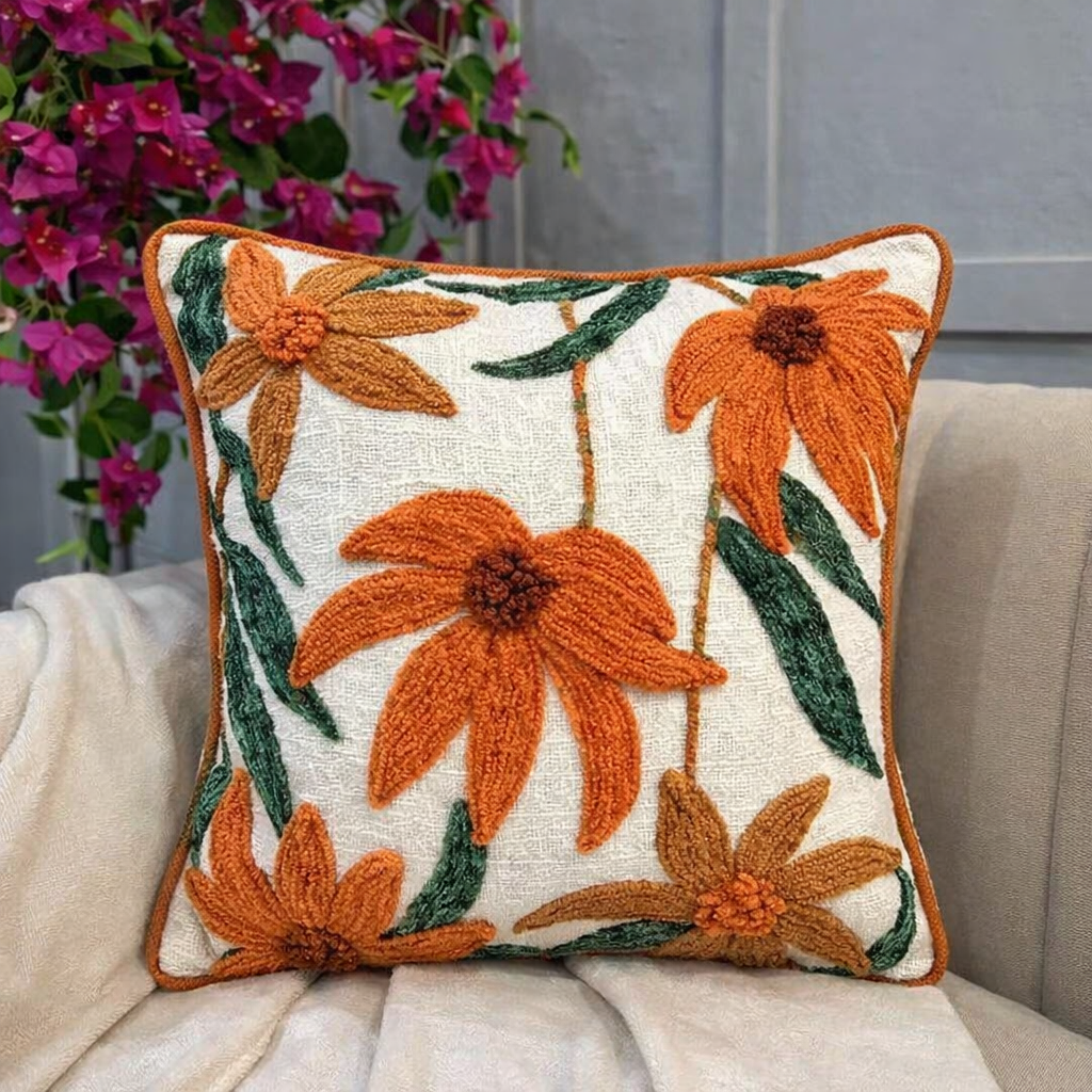 TerraCotta Floral Cushion Cover