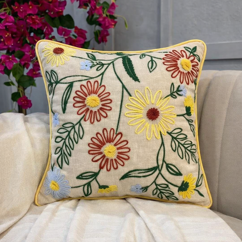 Sunny Bloom Cushion Cover
