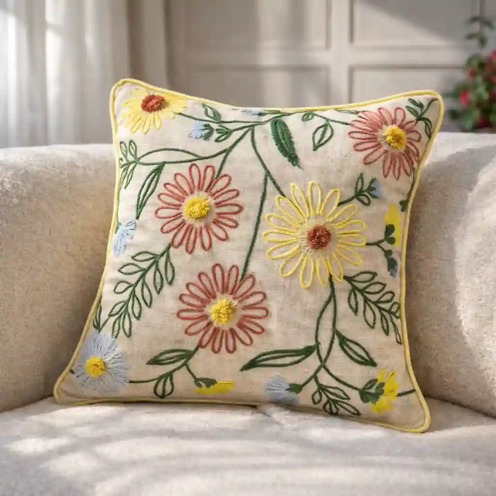 Sunny Bloom Cushion Cover