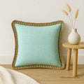 Sky Mist Jute Lace - Premium Cushion Cover