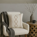 Slub-cotton Embroidered Cushion Cover, 40cm X 40cm (16" X 16")
