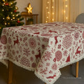 Christmas Themed Cotton Printed Cotton Dining Sheet, Size:152cm x 228cm (60" x 90")
