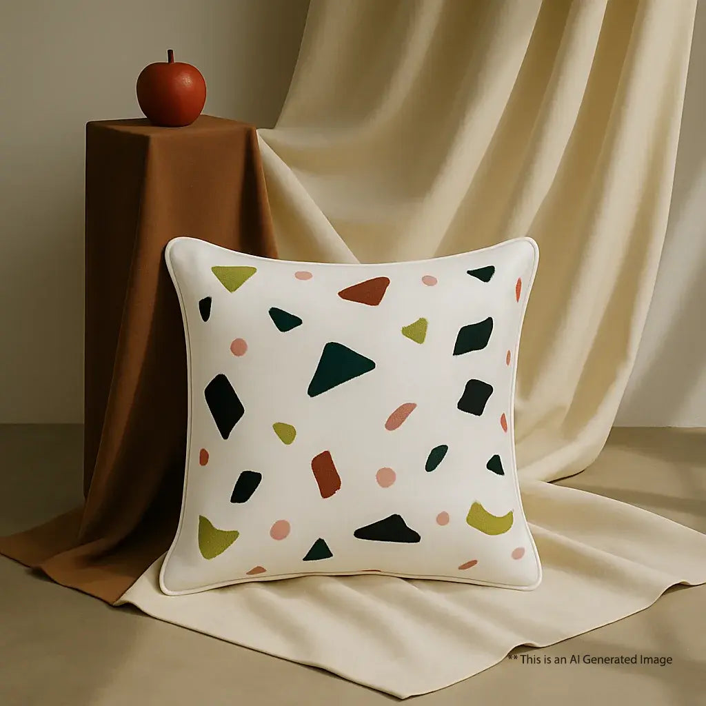 Embroidered Cushion Cover, 40cm X 40cm (16" X 16")