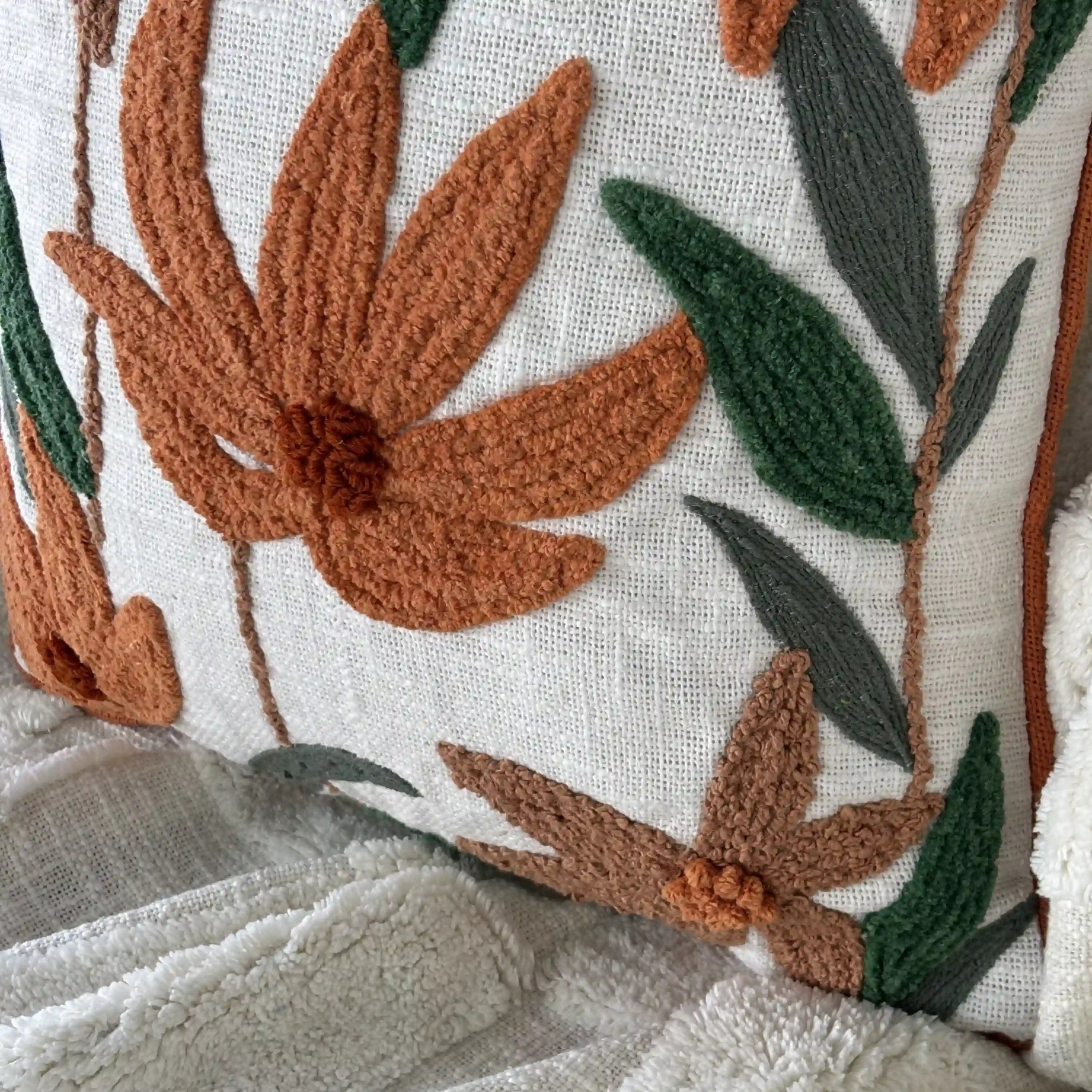 TerraCotta Floral Cushion Cover