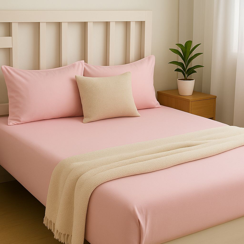 Plain Cotton Bedsheet with 300 Thread count