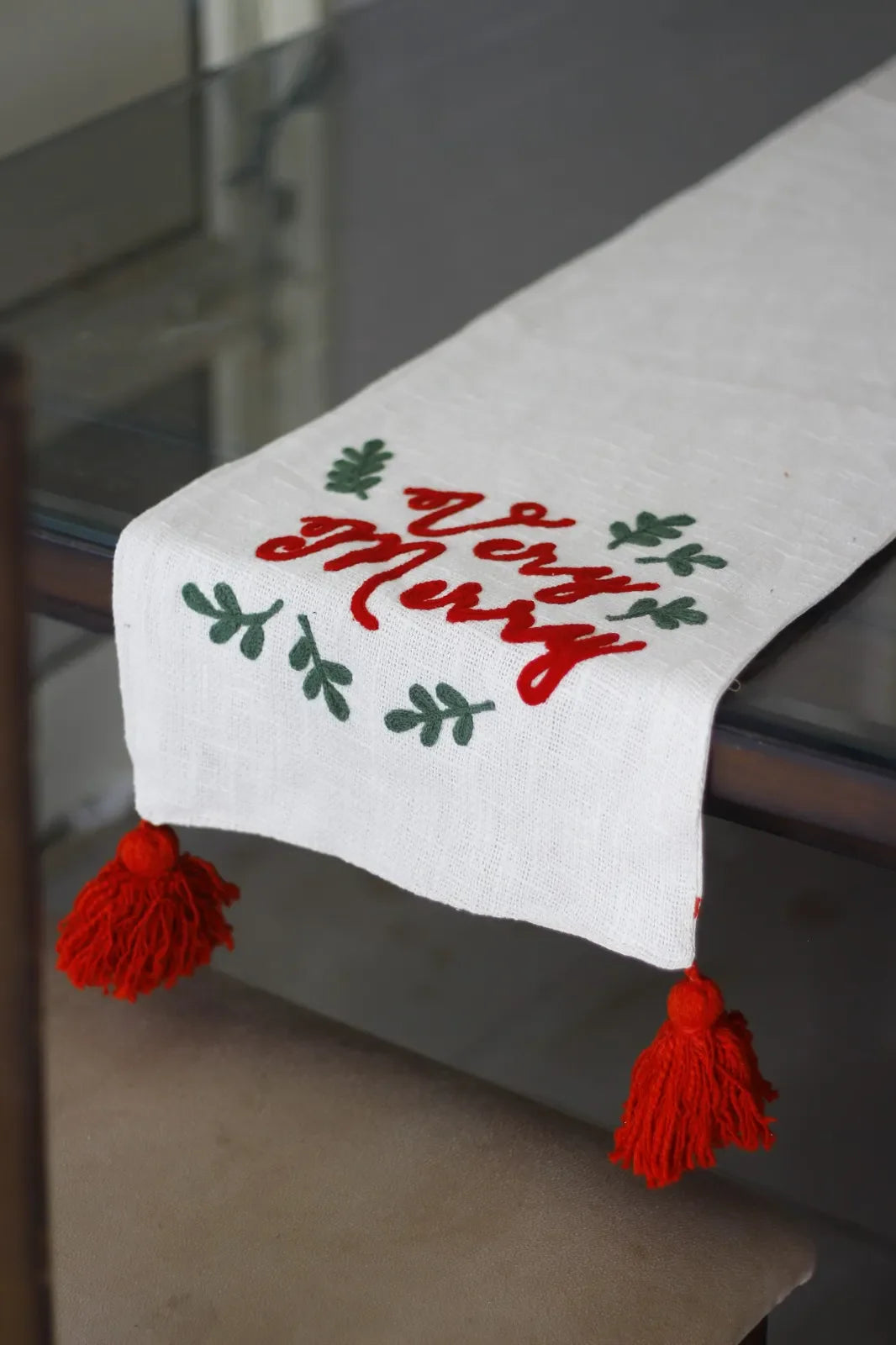 Christmas Themed Cotton Printed Table Runner