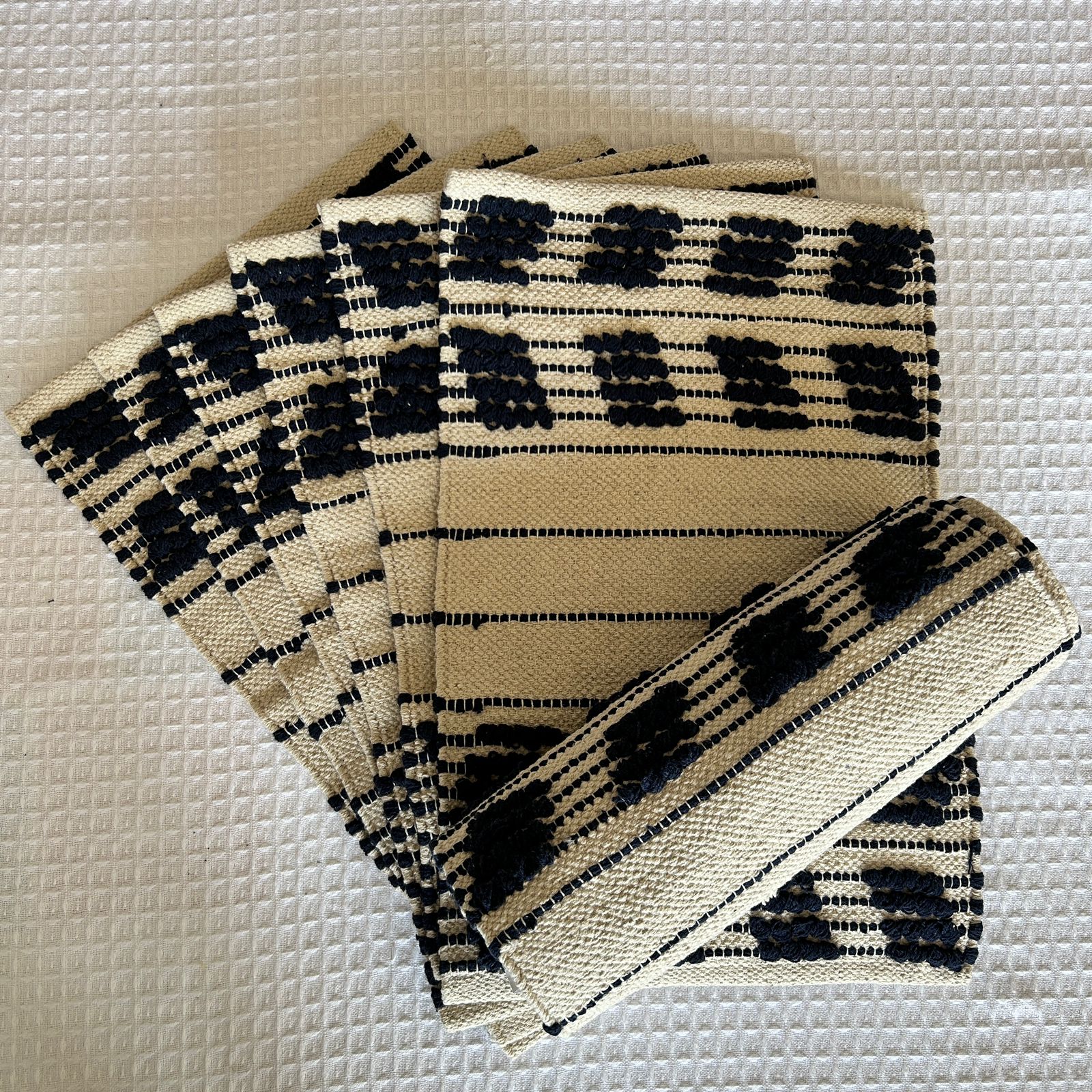 Boho Table Runner with Mats, Material:Cotton