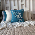 Slub-Cotton Embroidered Cushion Cover, 40cm X 40cm (16" X 16")