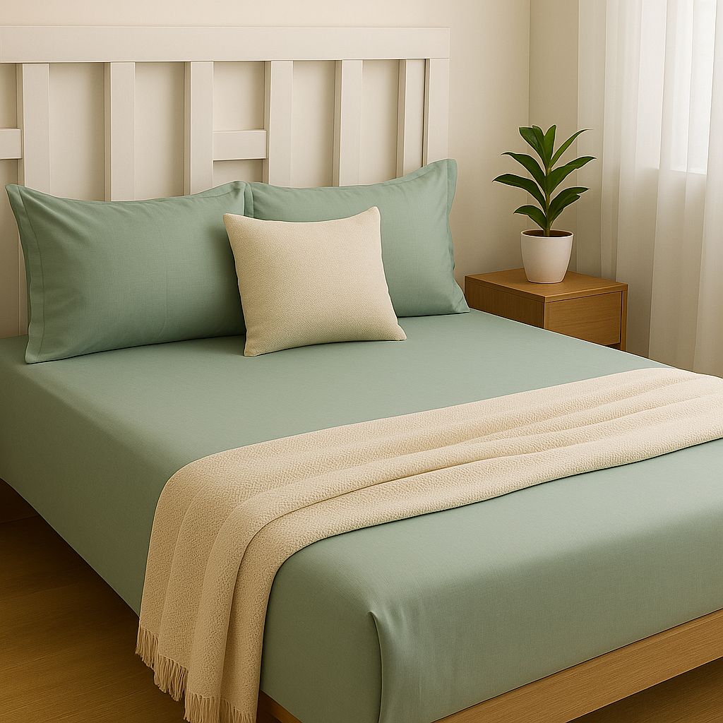 Cotton Plain Plain Bedsheet, Size:274cm x 274cm (108" x 108")