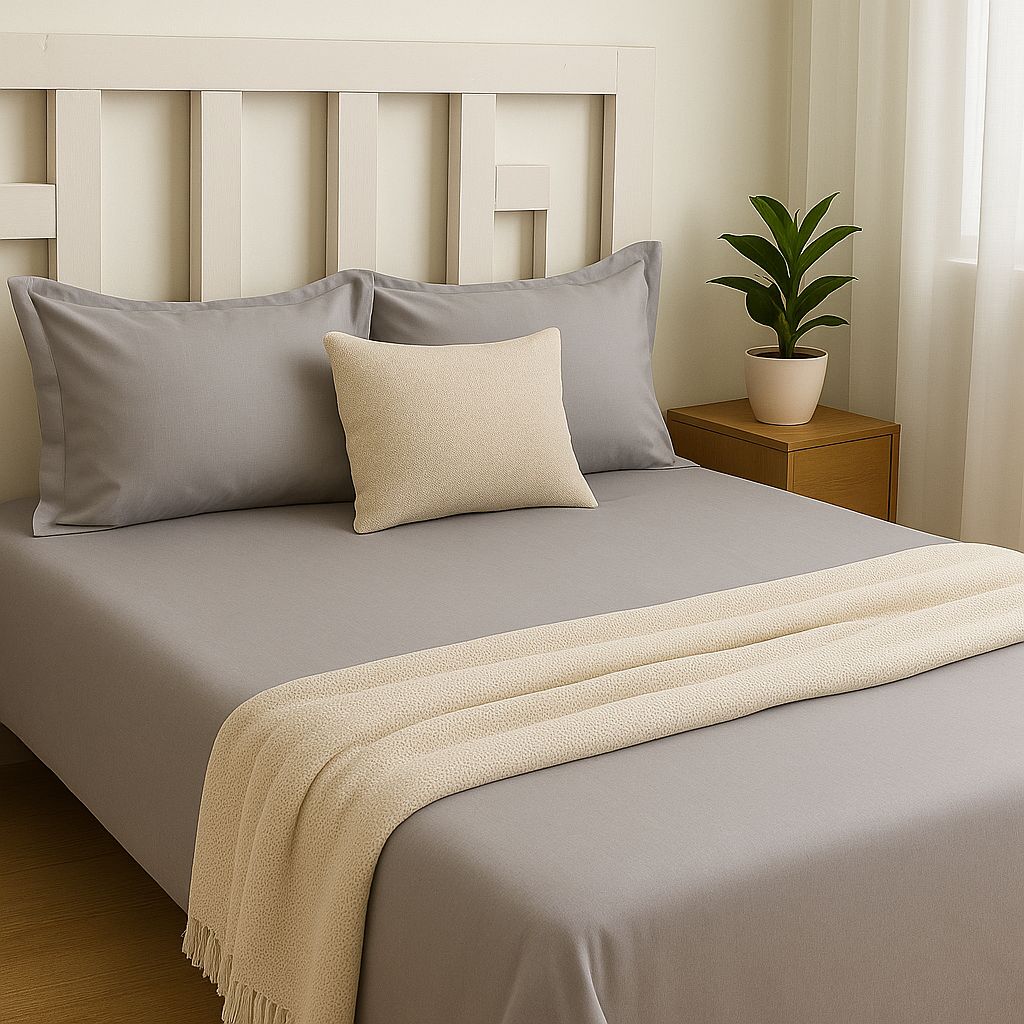 Plain Cotton Bedsheet with 300 Thread count
