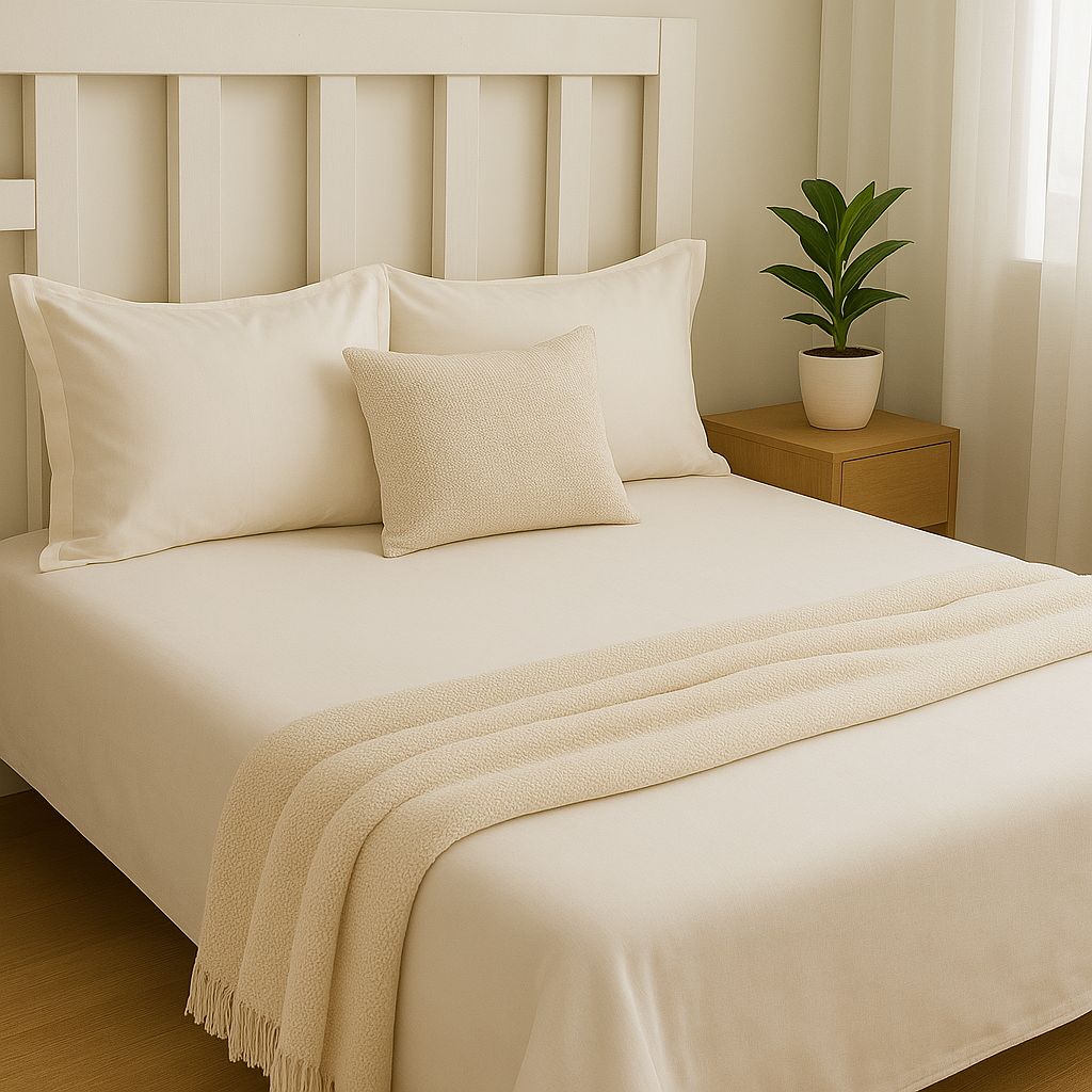 Cotton Plain Plain Bedsheet, Size:274cm x 274cm (108" x 108")