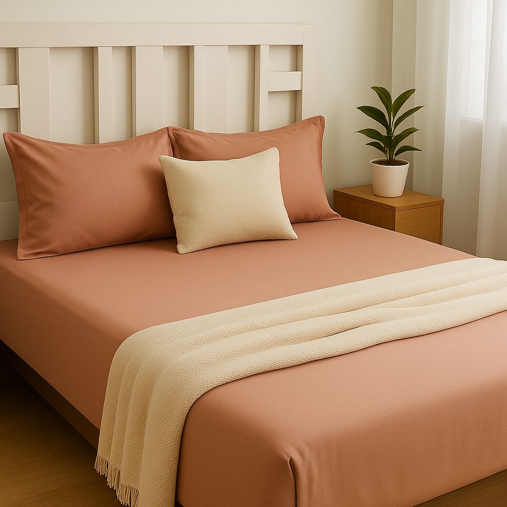 Plain Cotton Bedsheet with 300 Thread count