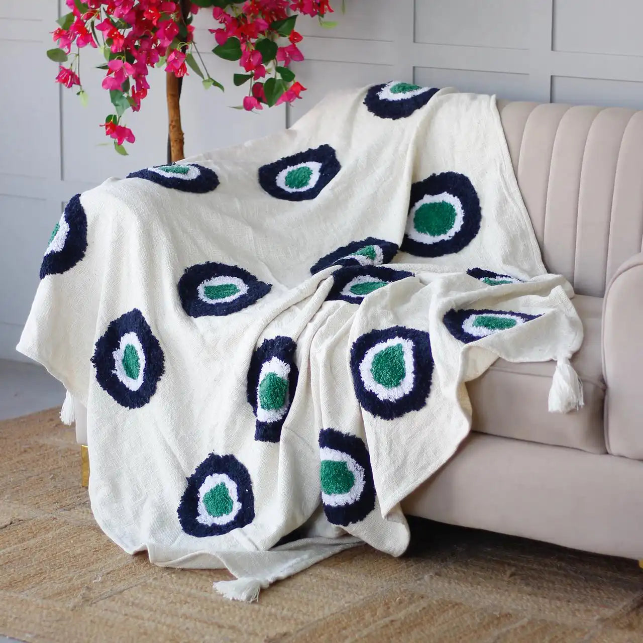 Evil eye sofa throw