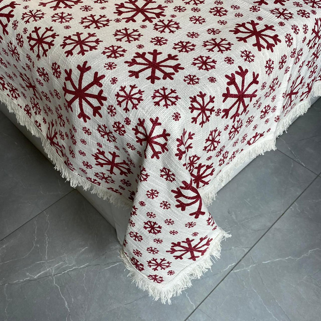 Christmas Themed Cotton Printed Cotton Dining Sheet, Size:152cm x 228cm (60" x 90")