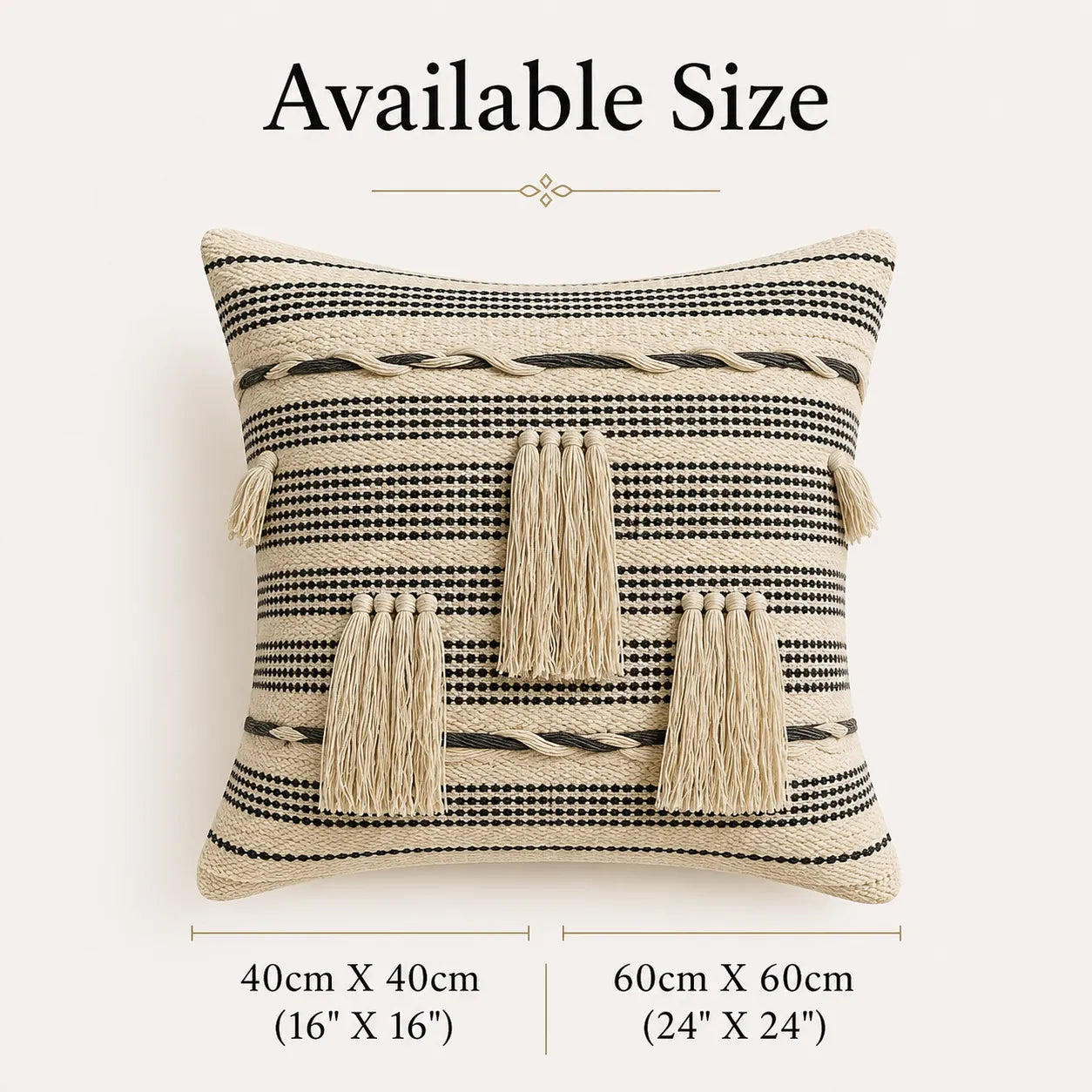 Fringed Boho - Premium Cushion Cover