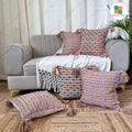 Cotton Boho Cushion Cover - Surplus set of 5, Size:40cm X 40cm (16" X 16")