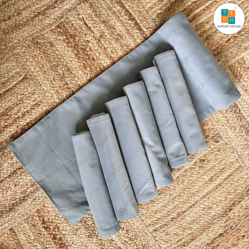 Cotton Plain Table Runner with Mats, Size:30cm x 182cm (12" x 72")