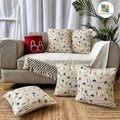 Slub-Cotton Printed Kids Room Cushion Cover, Size:40cm X 40cm (16" X 16")