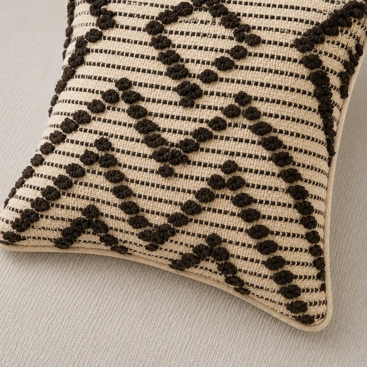 Cocoa Cream knot - Premium Cushion Cover