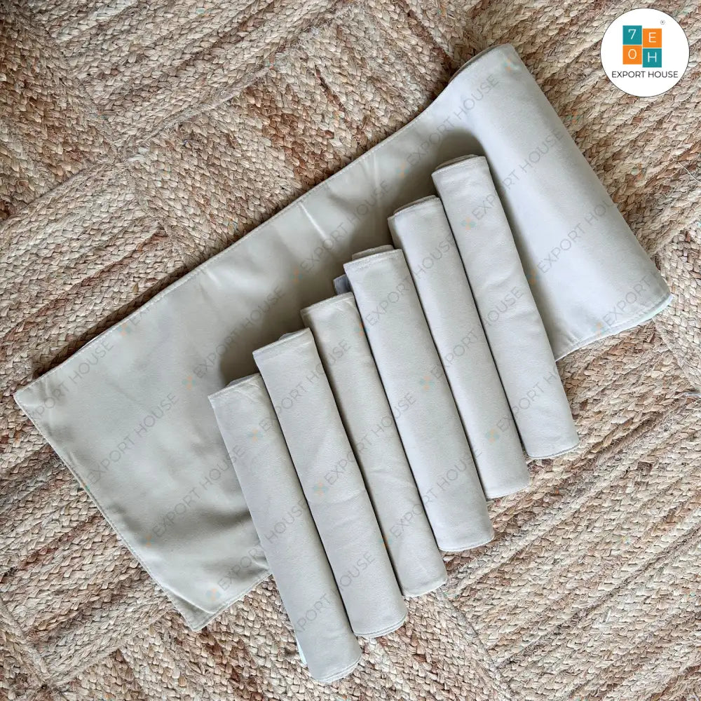 Cotton Plain Table Runner with Mats, Size:30cm x 182cm (12" x 72")