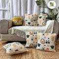 Slub-Cotton Printed Kids Room Cushion Cover, Size:40cm X 40cm (16" X 16")