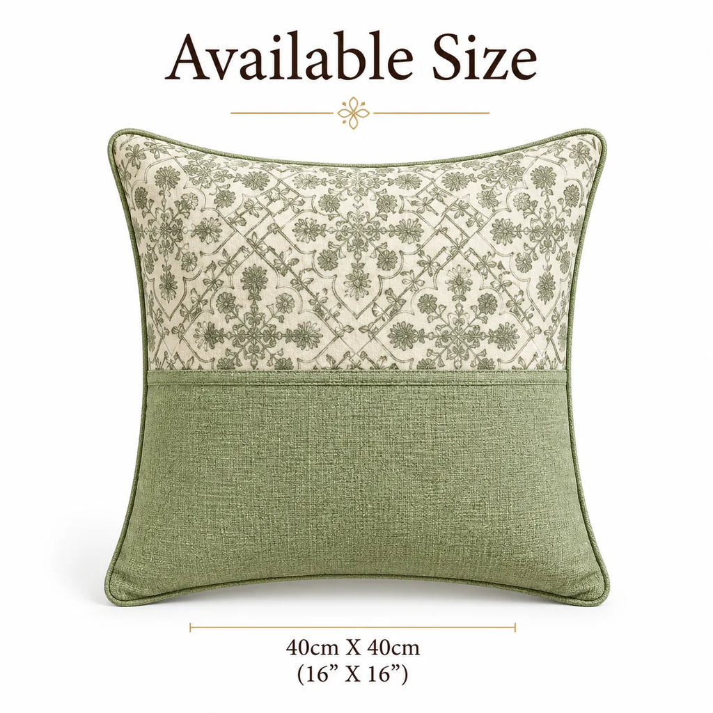 Sage Linen Symmetry - Premium Cushion Cover