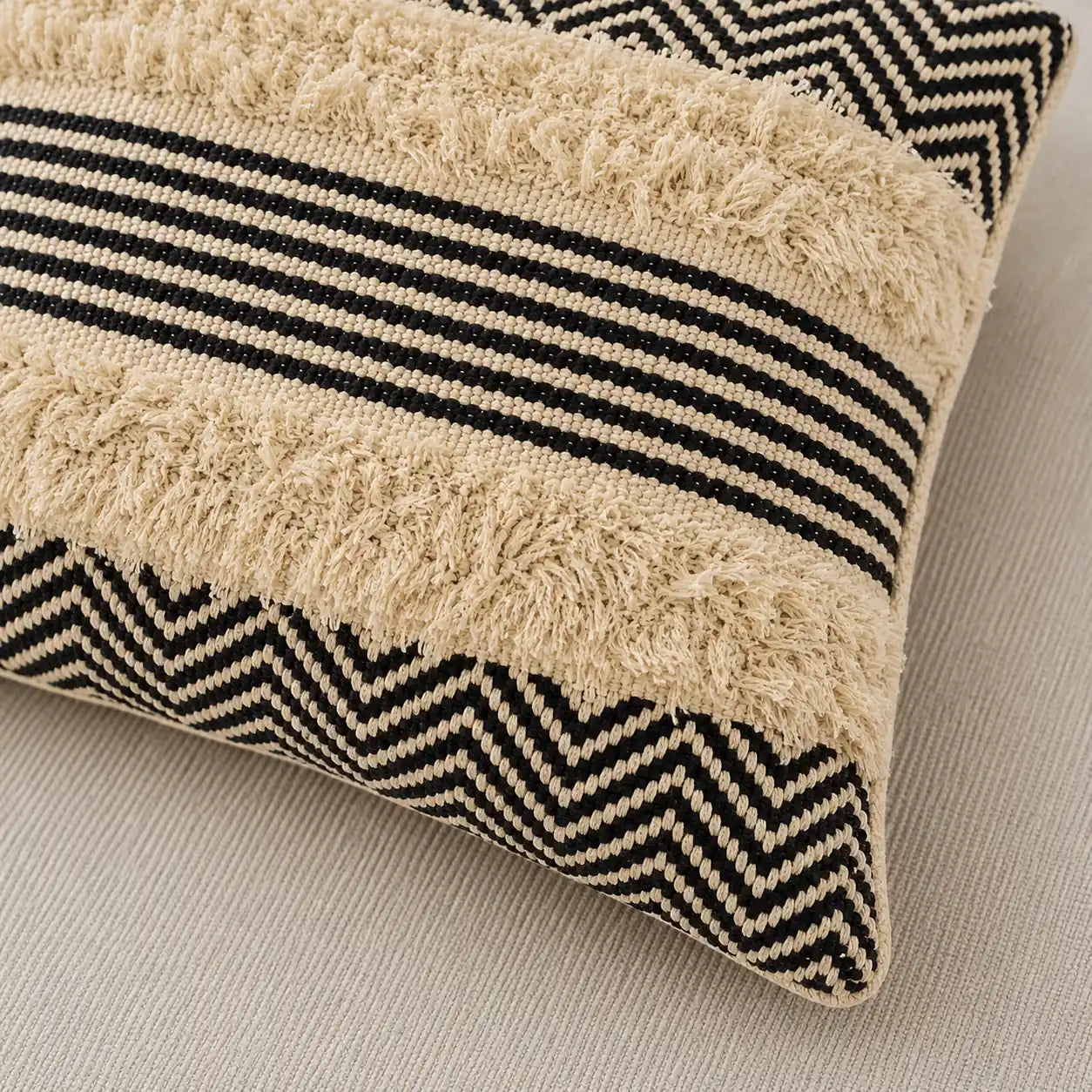 Monochrome weave - Premium Cushion Cover