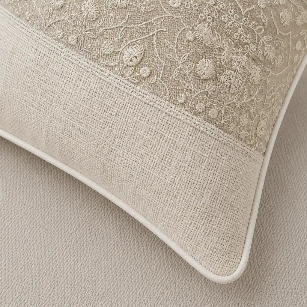 Half & Half Linen Elegance - Premium Cushion cover