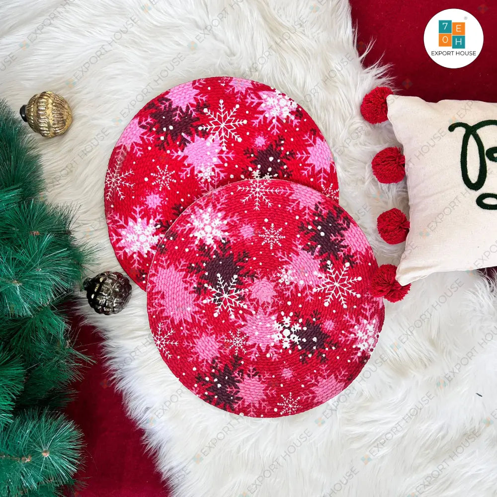 Christmas Themed Cotton Table Placemat, Size:35cm (14")