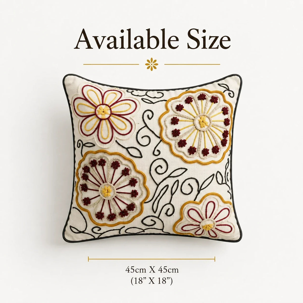 Saffron swirl Cushion Cover 45cm x 45cm (18" x 18")